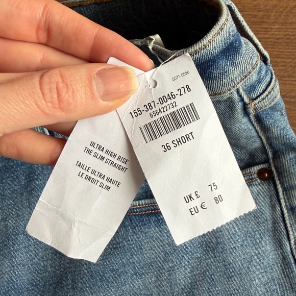 ✨ NWT Abercrombie & Fitch Curve Love Ultra High Rise Slim Straight Jeans ✨ - Picture 7 of 12